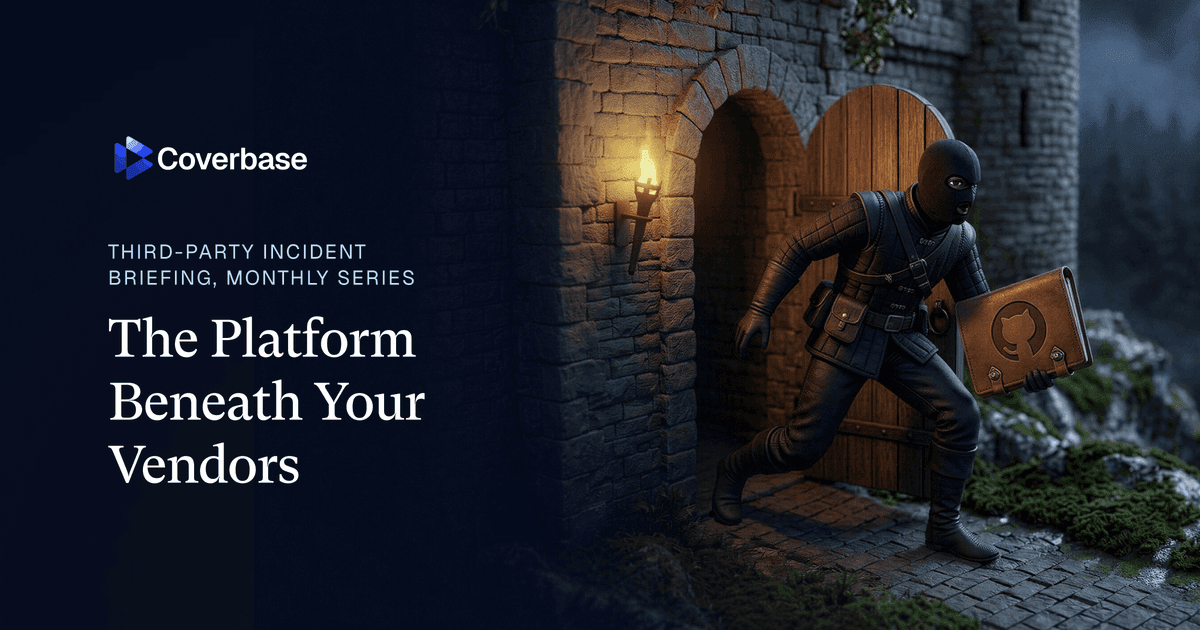Hooded figure examining a leather-bound document at a castle entrance, illustrating third-party breach investigation