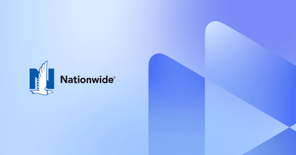 Nationwide logo with blue geometric background
